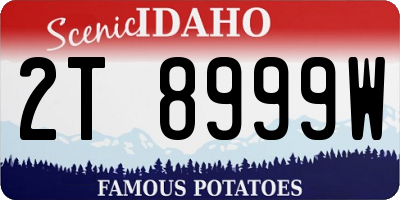 ID license plate 2T8999W