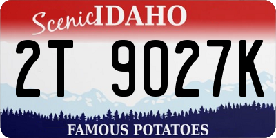 ID license plate 2T9027K