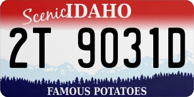 ID license plate 2T9031D