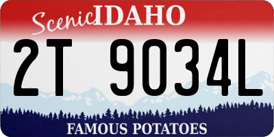 ID license plate 2T9034L