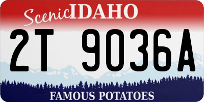 ID license plate 2T9036A