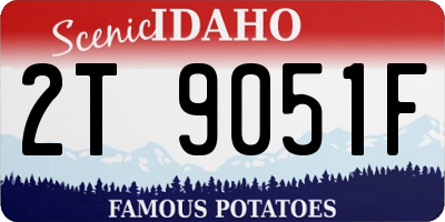 ID license plate 2T9051F
