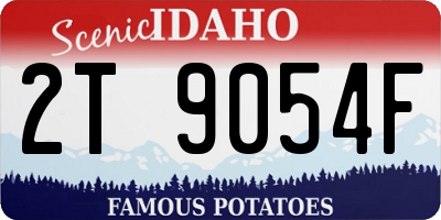 ID license plate 2T9054F