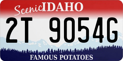 ID license plate 2T9054G