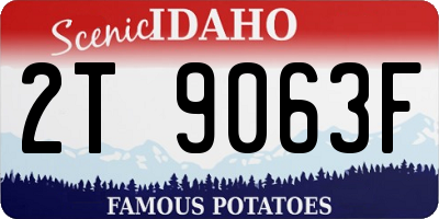ID license plate 2T9063F