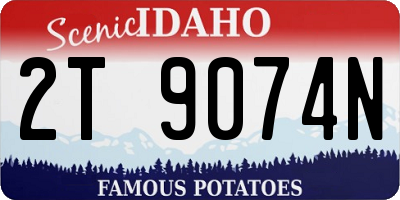 ID license plate 2T9074N