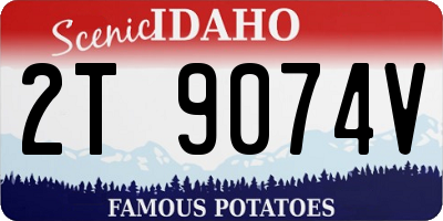 ID license plate 2T9074V