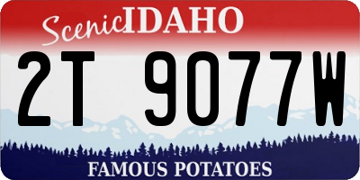 ID license plate 2T9077W