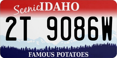 ID license plate 2T9086W