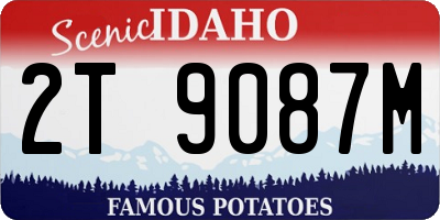 ID license plate 2T9087M