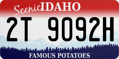 ID license plate 2T9092H