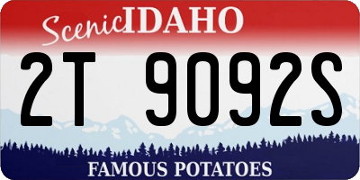 ID license plate 2T9092S