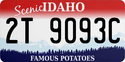 ID license plate 2T9093C
