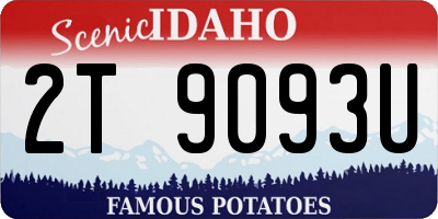 ID license plate 2T9093U