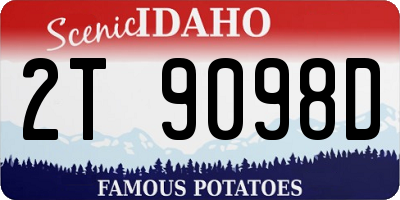 ID license plate 2T9098D