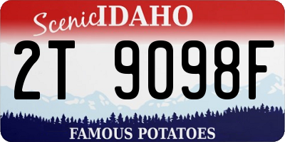 ID license plate 2T9098F
