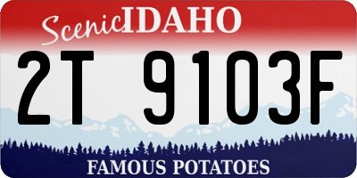 ID license plate 2T9103F