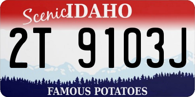 ID license plate 2T9103J