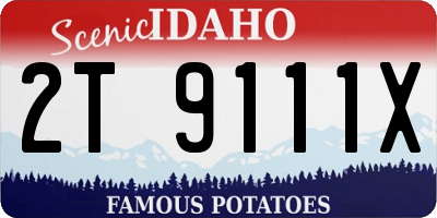ID license plate 2T9111X