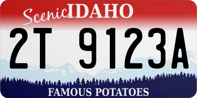 ID license plate 2T9123A