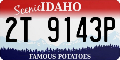 ID license plate 2T9143P