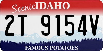 ID license plate 2T9154V