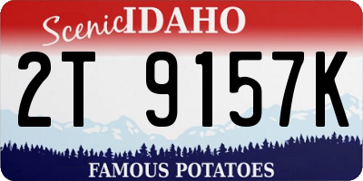 ID license plate 2T9157K