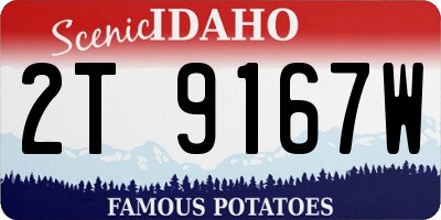 ID license plate 2T9167W