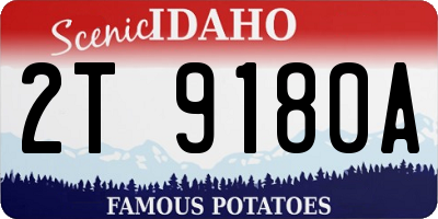 ID license plate 2T9180A