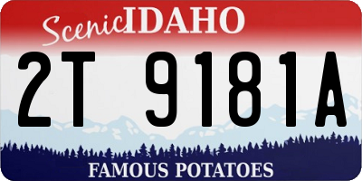 ID license plate 2T9181A