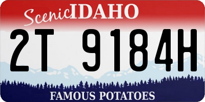 ID license plate 2T9184H