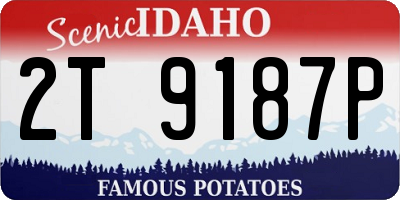 ID license plate 2T9187P