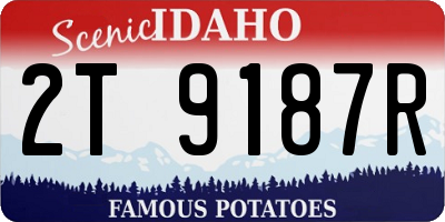 ID license plate 2T9187R