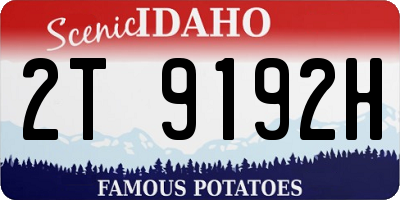 ID license plate 2T9192H