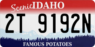 ID license plate 2T9192N