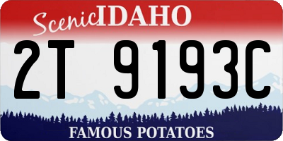 ID license plate 2T9193C