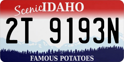 ID license plate 2T9193N