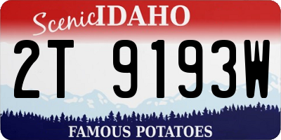 ID license plate 2T9193W