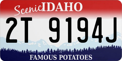 ID license plate 2T9194J