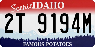 ID license plate 2T9194M