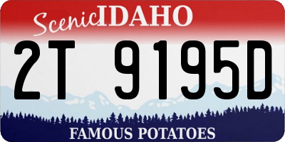 ID license plate 2T9195D