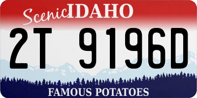 ID license plate 2T9196D