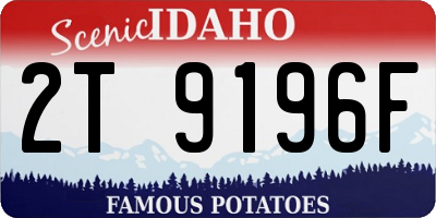 ID license plate 2T9196F