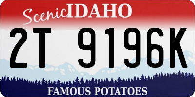 ID license plate 2T9196K
