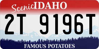 ID license plate 2T9196T