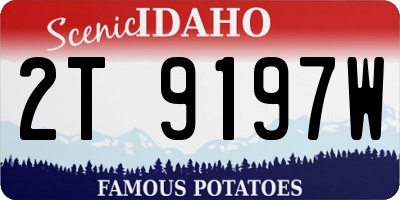 ID license plate 2T9197W
