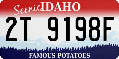 ID license plate 2T9198F