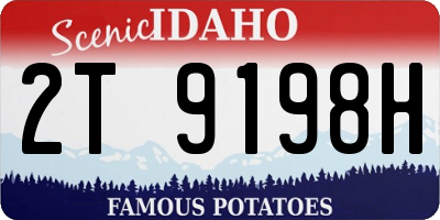 ID license plate 2T9198H