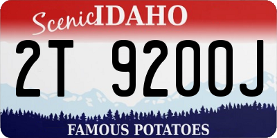 ID license plate 2T9200J