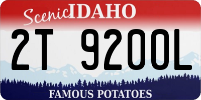 ID license plate 2T9200L